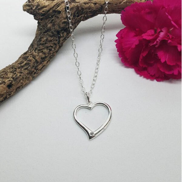 heart sterling silver pendant necklace