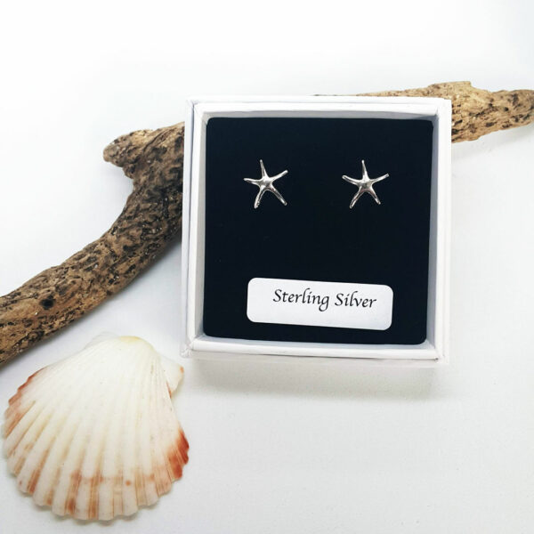 starfish sterling silver stud earrings