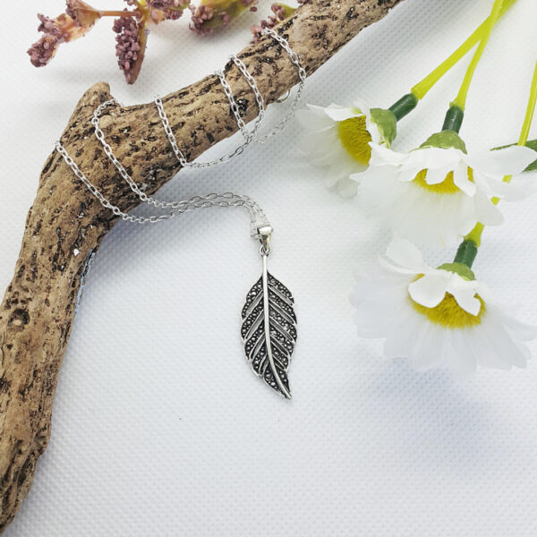 leaf sterling silver pendant