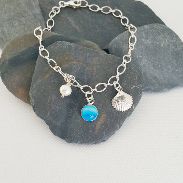 Ocean Charm Bracelet - Cornish Glass Art