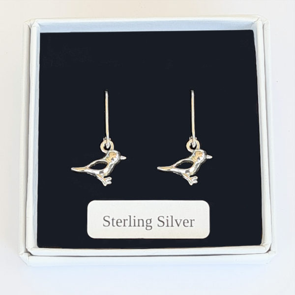 bird drop earring sterling silver