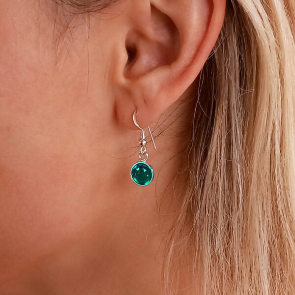 harlyn green bezel drop earrings
