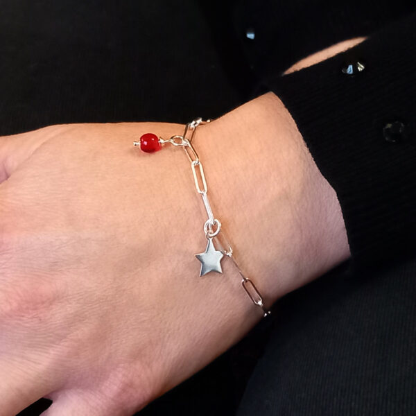 paperclip bracelet quartz red star