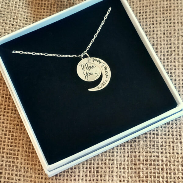 love you to the moon pendant